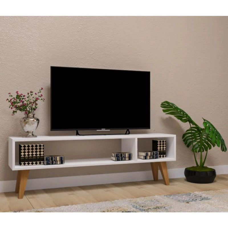 ترابيزة تلفزيون، 140 × 30 × 40 سم - أبيض - AZ3004
