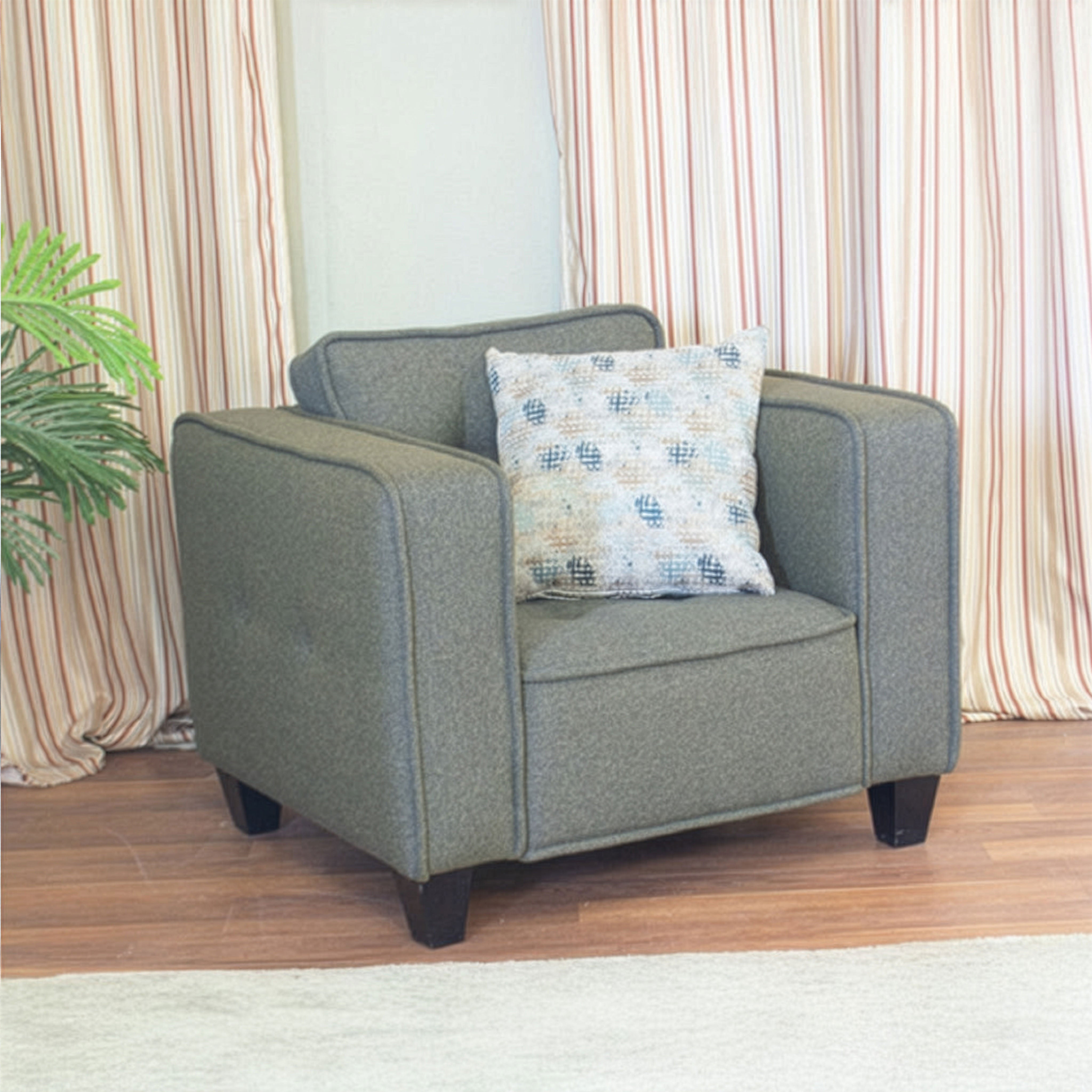 Armchair (MDF and musky wood) – Dark Gray – Marassi