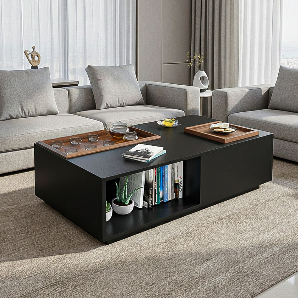 طاولة استقبال 120×50×40 سم - أسود - AZH-00058