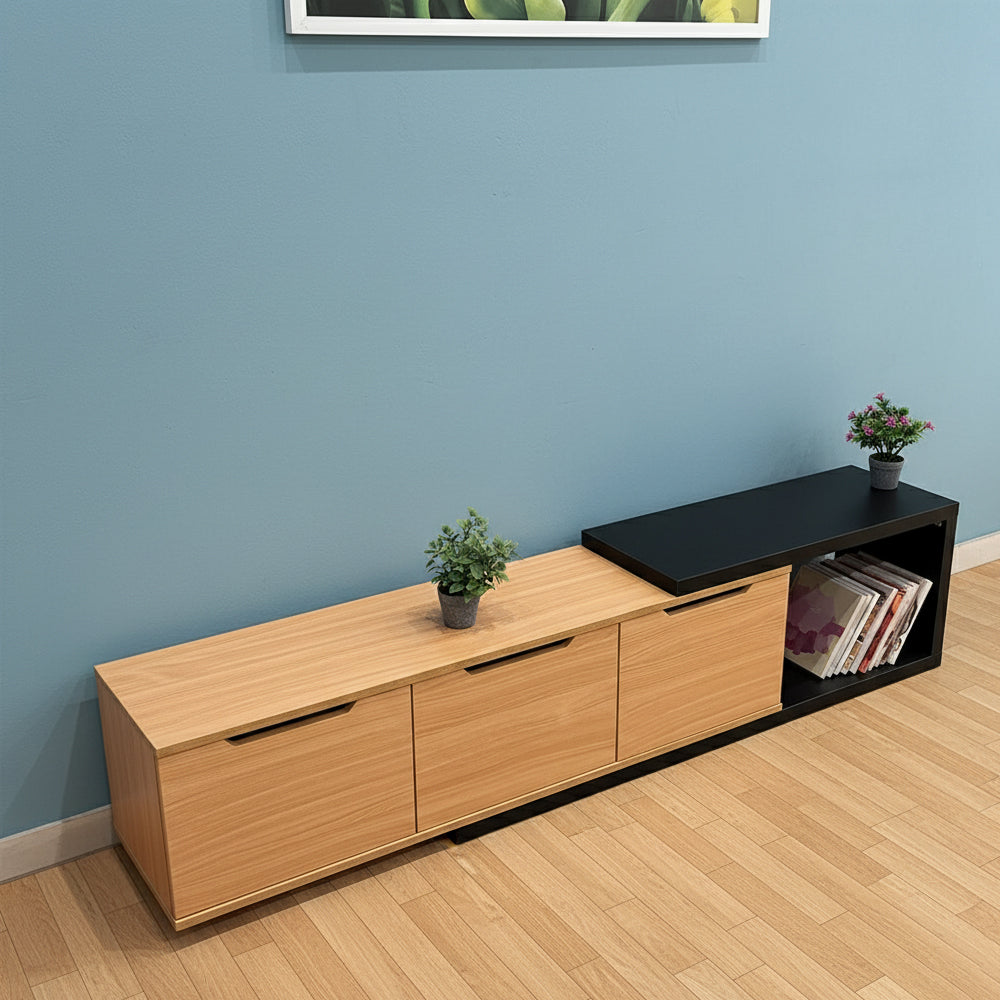 ترابيزة تلفزيون، 180 × 40 × 45 سم - خشبي وأسود - TV Stand 5