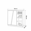 جزامة أحذية، 100 × 40 × 120 سم - خشبي وأبيض - AZ40030