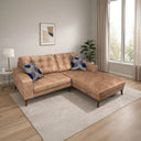 ركنة عصرية على شكل حرف L – خشب طبيعي – كاميل فاتح – 205×175×85 cm – Cappuccino Mini