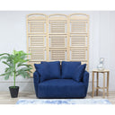 Modern Sofa Set 3 Pieces (Beech Wood, Plywood, Pine) – Color: Navy Blue and Patterned – buffy