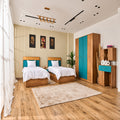 Onyx Modern Youth Bedroom Set – MDF Wood – 2 Beds 120 cm + Wardrobe 150 cm + Dresser 80 cm + Nightstand 50 cm – AZ50136