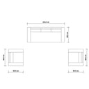Modern Sofa Set 3 Pieces (MDF and Musky Wood) – Color: Dark Gray- izel