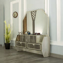غرفة نوم Nevada (ألواح Melamine MDF) – سرير 160 سم، تسريحة 120 سم، 2 كومودينو 55 سم، دولاب ملابس 245 سم