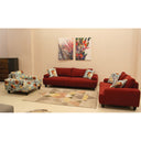 Modern 3-piece sofa set (Plywood, Beech wood, and Musky wood) – Color: Burgundy and floral –Avondalle