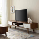 ترابيزة تلفزيون، 160 × 40 × 45 سم - بني وأبيض - AZ30018