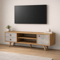 ترابيزة تلفزيون، 160 × 30 × 45 سم - خشبي ورمادي - AZ30011