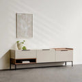 ترابيزة تلفزيون، 180 × 45 × 45 سم - أبيض وخشبي - AZ30023