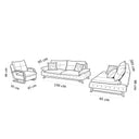 Modern Sofa Set 3 Pieces (MDF and Musky wood) – Color: Brown and Beige–2502