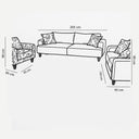 Modern 3-piece sofa set (Plywood, Beech wood, and Musky wood) – Color: Burgundy and floral –Avondalle