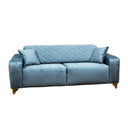 Modern 3-piece sofa set (plywood wood, Beech and Musky) – Color: Turquoise – Troy