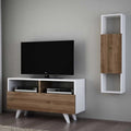 ترابيزة تلفزيون، 90 × 30 × 45 سم - بني وأبيض - AZ30030