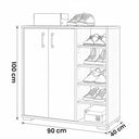 جزامة أحذية، 90 × 40 × 100 سم - أبيض وخشبي - AZ40025