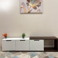 ترابيزة تلفزيون، 180 × 40 × 45 سم - بني وأبيض - TV Stand-1