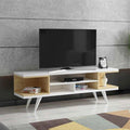 طاولة تلفزيون، 150 × 30 × 50 سم - أبيض وخشبي - AZ30037