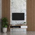 طاولة تلفزيون، 120 × 40 × 40 سم - خشبي وأبيض - AZ30043