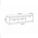ترابيزة تلفزيون، 150 × 30 × 45 سم - رمادي وخشبي - AZ30015