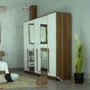 غرفة نوم Soft (ألواح Melamine MDF) – سرير 160 سم، تسريحة 80 سم، 2 كومودينو 55 سم، دولاب ملابس 245 سم