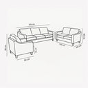Modern 3-piece sofa set (plywood wood, Beech, Musky) – Color: Blue - VECTORIA