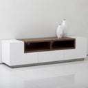 ترابيزة تلفزيون، 140 × 40 × 45 سم - أبيض وبني ورمادي - AZ30054