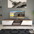 طاولة تلفزيون، 180 × 38 × 50 سم - بني وأبيض - AZ30057
