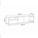 ترابيزة تلفزيون، 160 × 35 × 45 سم - أبيض وأسود - AZ30016