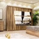 غرفة نوم Marsin (ألواح Melamine MDF) – سرير 160 سم، تسريحة 100 سم، 2 كومودينو 55 سم، دولاب ملابس 245 سم