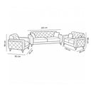 Modern 3-piece sofa set (plywood wood, Beech and Musky) – Color: Turquoise – Troy