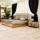 غرفة نوم Marsin (ألواح Melamine MDF) – سرير 160 سم، تسريحة 100 سم، 2 كومودينو 55 سم، دولاب ملابس 245 سم