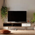 طاولة تلفزيون، 150 × 30 × 50 سم - بني وأبيض - AZ30061