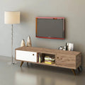 طاولة تلفزيون، 140 × 40 × 40 سم - خشبي وأبيض - AZ30070