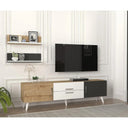 ترابيزة تلفزيون، 160 × 30 × 45 سم - خشبي وأبيض ورمادي - AZ3007