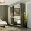 غرفة نوم Florida (ألواح Melamine MDF) – سرير 180 سم، تسريحة 120 سم، 2 كومودينو 60 سم، دولاب ملابس 260 سم