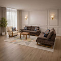 طقم انتريه مودرن 3 قطع (خشب MDF وموسكي) – اللون: بني وبيج – 2502