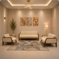 Modern 3-piece sofa set (Plywood and Beech wood) – Color: White – Grande