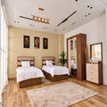 Star Modern Youth Bedroom Set – MDF Wood – 2 Beds 120 cm + Wardrobe 150 cm + Dresser 80 cm + Nightstand 50 cm – AZ50135