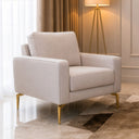Modern 3-piece sofa set (plywood, Beech and Musky Wood) – Color: Off-White –suva
