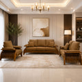Modern 3-piece sofa set (Beech and Plywood Wood) – Color: Brown – Spider