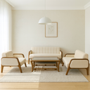 Modern 3-piece sofa set (Plywood and Beech wood) – Color: White – Grande