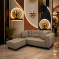 Modern Sofa + Pouf (MDF and Musky) – Color :Dark Beige- Marassi