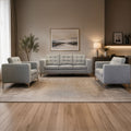 Modern Sofa Set 3 Pieces (MDF and Musky Wood) – Color: Light Gray- izel