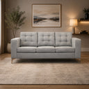 Modern Sofa Set 3 Pieces (MDF and Musky Wood) – Color: Light Gray- izel