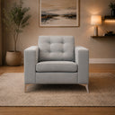 Modern Sofa Set 3 Pieces (MDF and Musky Wood) – Color: Light Gray- izel