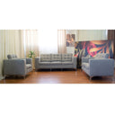 Modern Sofa Set 3 Pieces (MDF and Musky Wood) – Color: Light Gray- izel