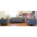 Modern Sofa Set 3 Pieces (MDF and Musky Wood) – Color: Dark Gray- izel