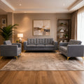Modern Sofa Set 3 Pieces (MDF and Musky Wood) – Color: Dark Gray- izel