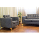 Modern Sofa Set 3 Pieces (MDF and Musky Wood) – Color: Dark Gray- izel