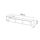 ترابيزة تلفزيون، 160 × 30 × 35 سم - أبيض وبني - AZ30010